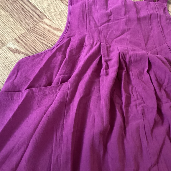 BloomChic  Dark Mauve Pleated Tie Shoulder Overall Dress  1X (14~16) - Picture 2 of 4